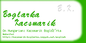 boglarka kacsmarik business card